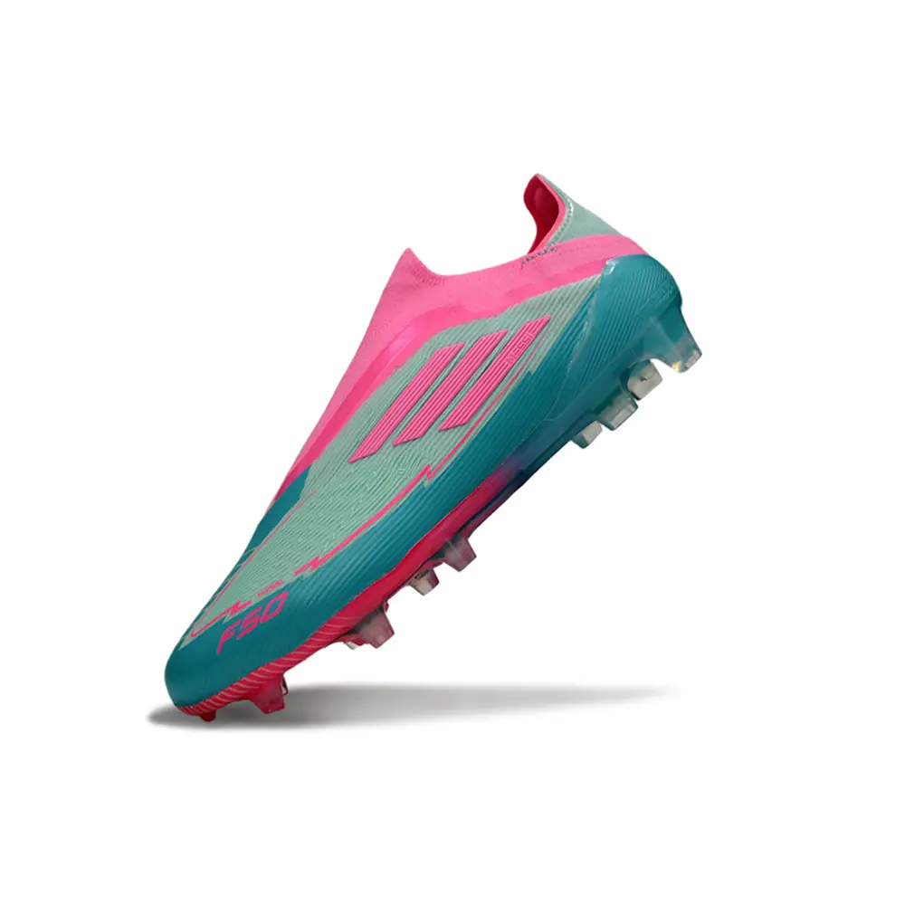 Chuteira Campo Adidas F50+ FG Verde e Rosa