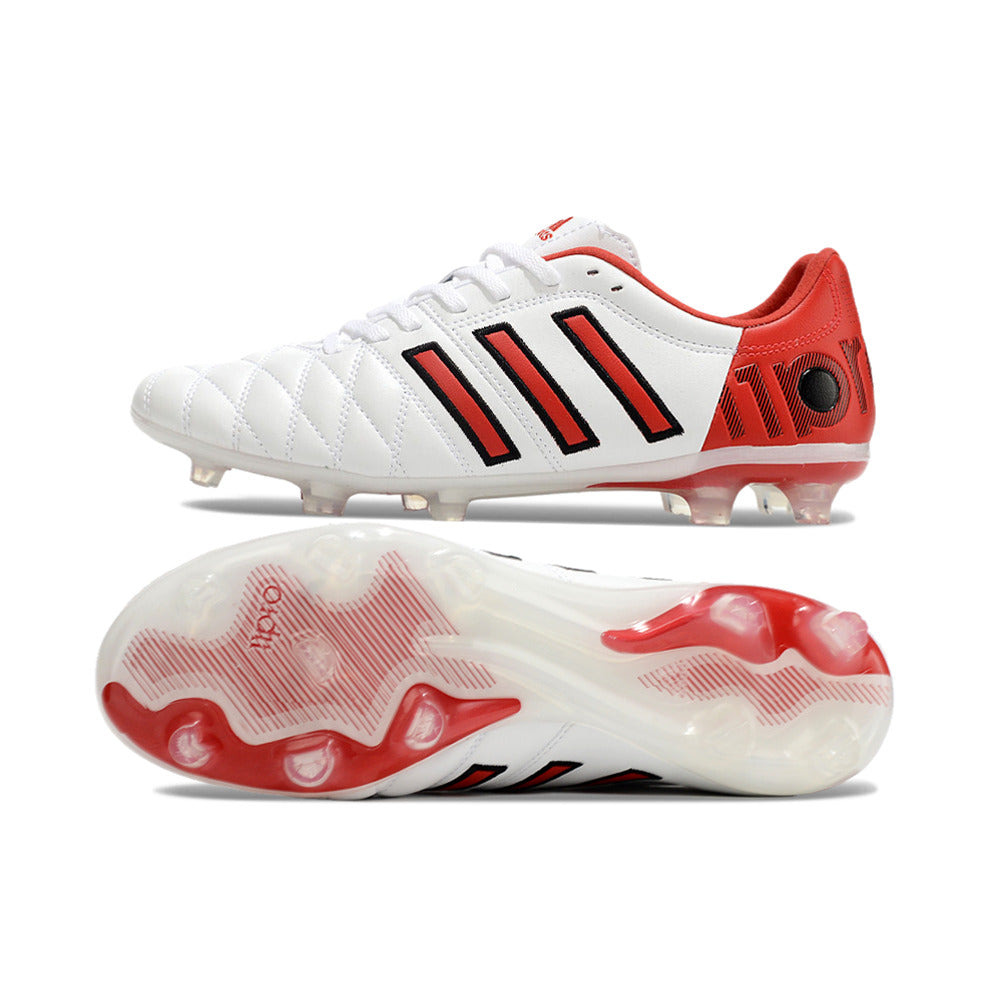 Chuteira Campo Adidas AdiPure 11 Pro FG Branca e Vermelha