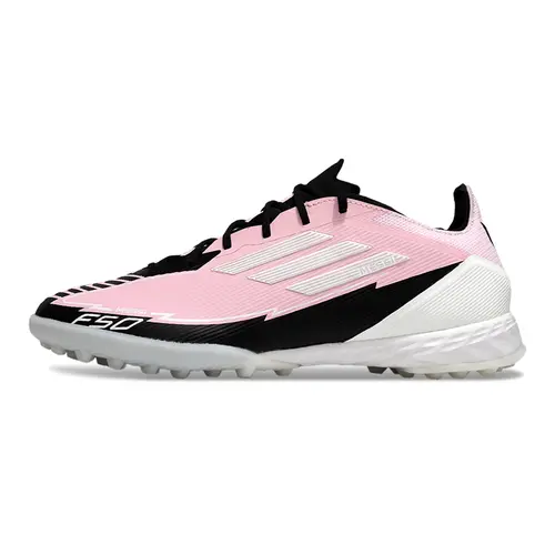 Chuteira Society Adidas F50 TF Rosa, Preto e Branco "Messi"