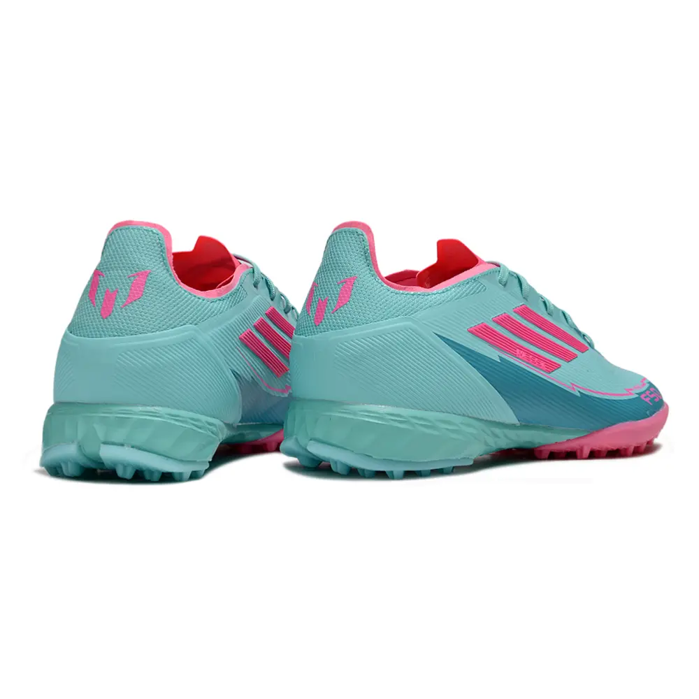 Chuteira Society Adidas F50 TF Rosa e Azul 