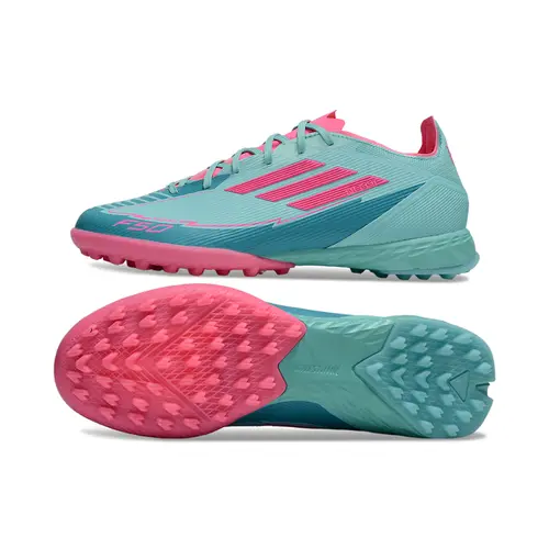 Chuteira Society Adidas F50 TF Rosa e Azul 