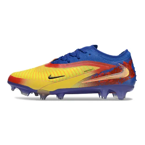 Chuteira Campo Nike Phantom GX 3 Elite FG Azul, Vermelho e Amarelo