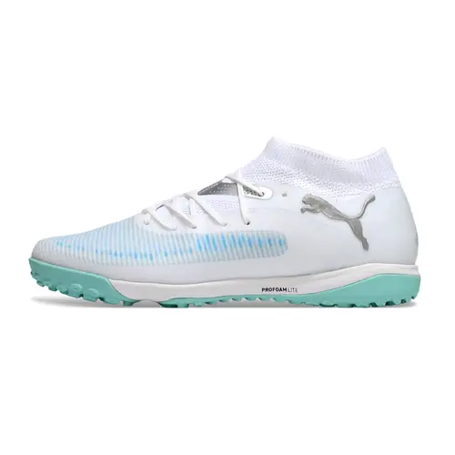 Chuteira Society Puma Future 8 TF Branco e Azul