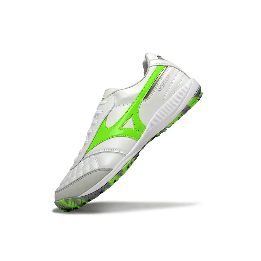 Chuteira Society Mizuno Morelia Neo 4 TF Branco e Verde