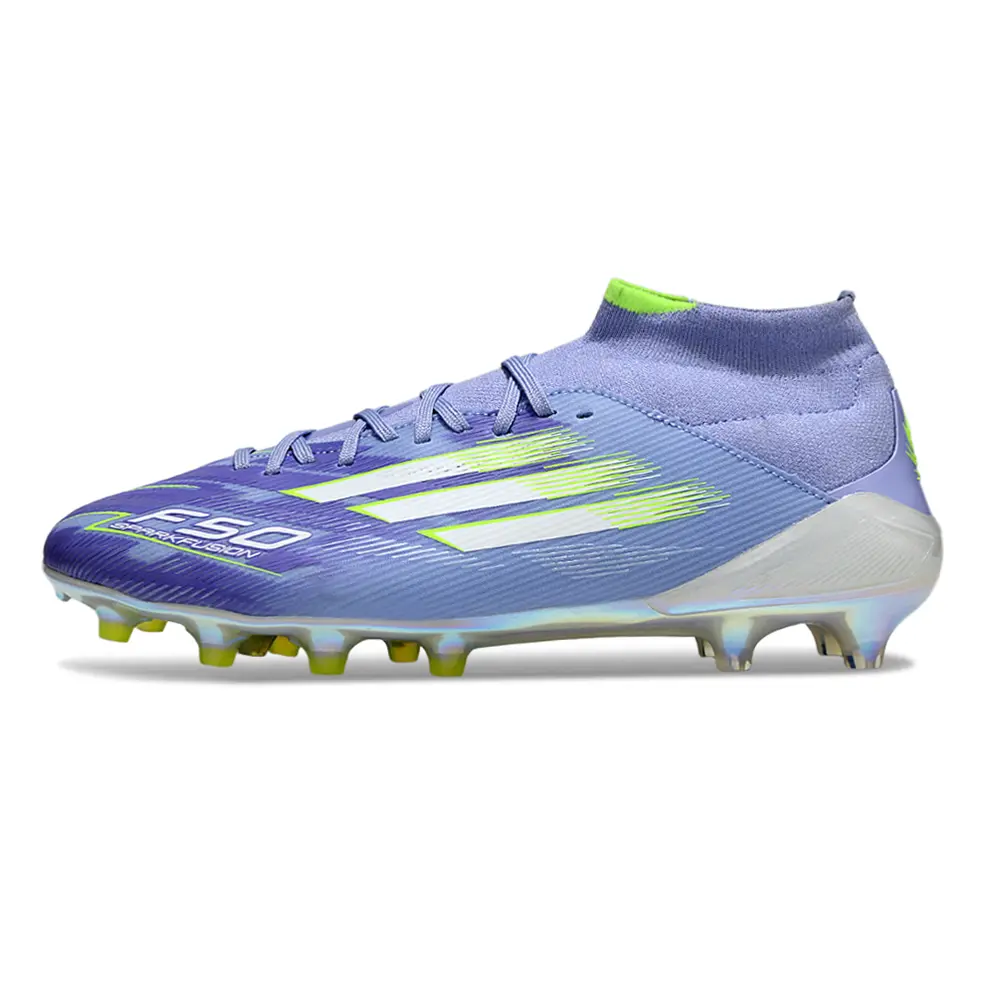 Chuteira Campo Adidas F50 Cano Médio FG Roxa e Azul