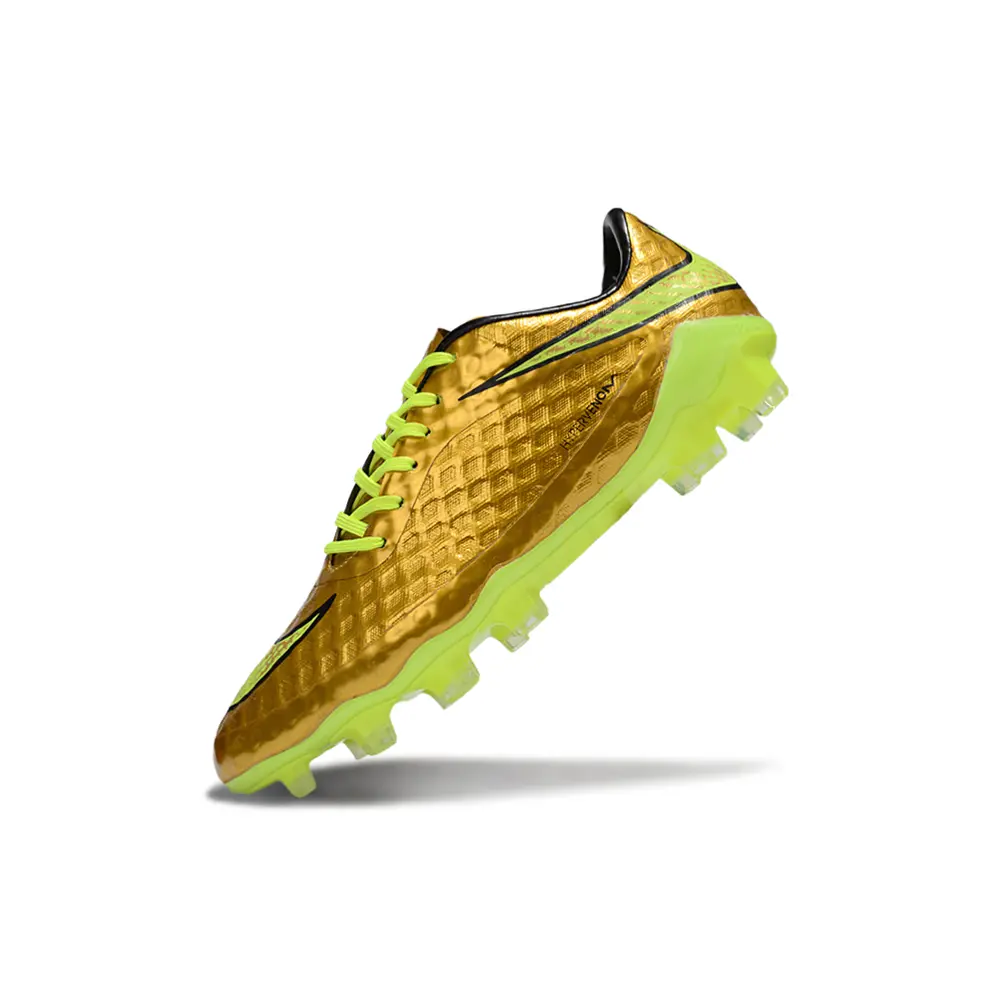 Chuteira Campo Nike Retrô Hypervenom Phantom I FG Dourado e Verde