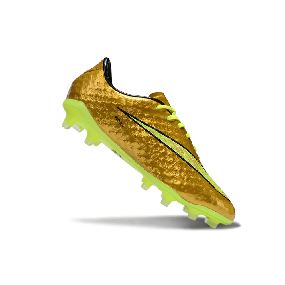 Chuteira Campo Nike Retrô Hypervenom Phantom I FG Dourado e Verde
