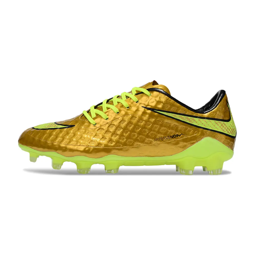 Chuteira Campo Nike Retrô Hypervenom Phantom I FG Dourado e Verde