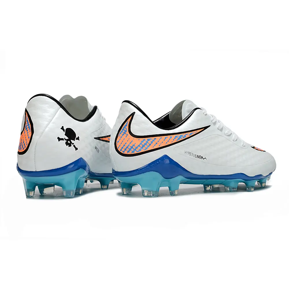 Chuteira Campo Nike Retrô Hypervenom Phantom I FG Branco e Azul