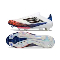 Chuteira Campo Adidas F50+ FG Branco, Laranja e Azul - imagem 6