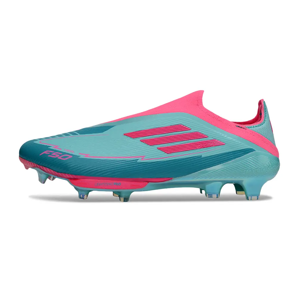 Chuteira Campo Adidas F50+ LL FG Azul e Rosa