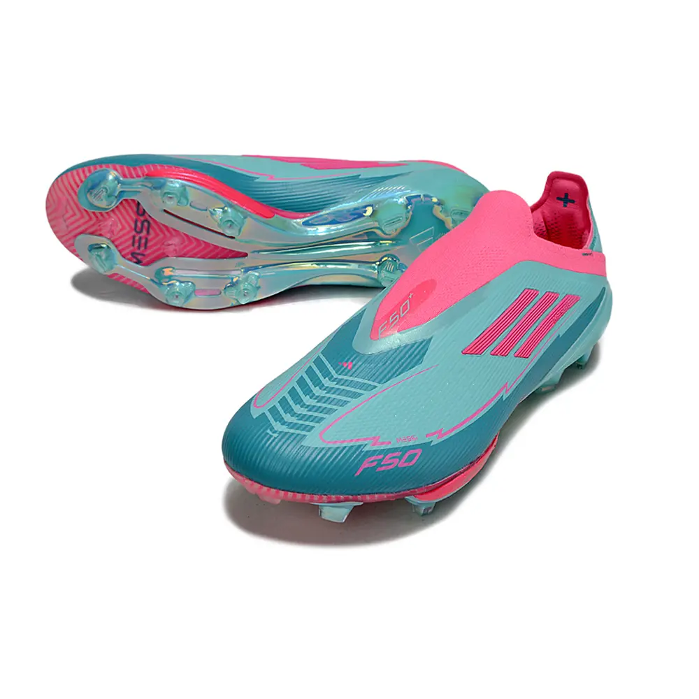 Chuteira Campo Adidas F50+ LL FG Azul e Rosa