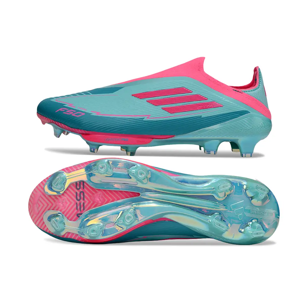 Chuteira Campo Adidas F50+ LL FG Azul e Rosa