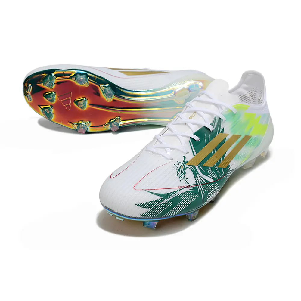 Chuteira Campo Adidas F50 FG Branco e Verde