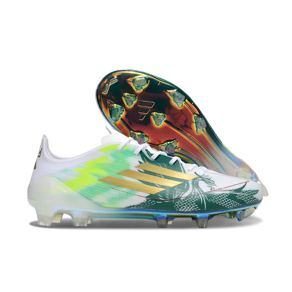Chuteira Campo Adidas F50 FG Branco e Verde