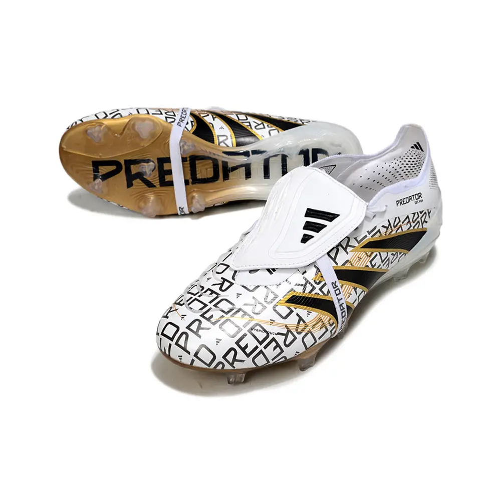 Chuteira Campo Adidas Predator FT 30 Elite FG Branco, Preto e Dourado