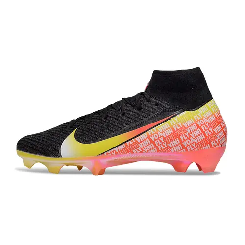 Chuteira Campo Nike Air Zoom Mercurial Superfly 10 Elite FG Preto, Amarelo, Verde e Rosa