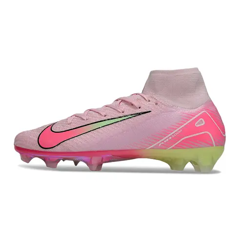 Chuteira Campo Nike Air Zoom Mercurial Superfly 10 Elite FG Rosa e Verde