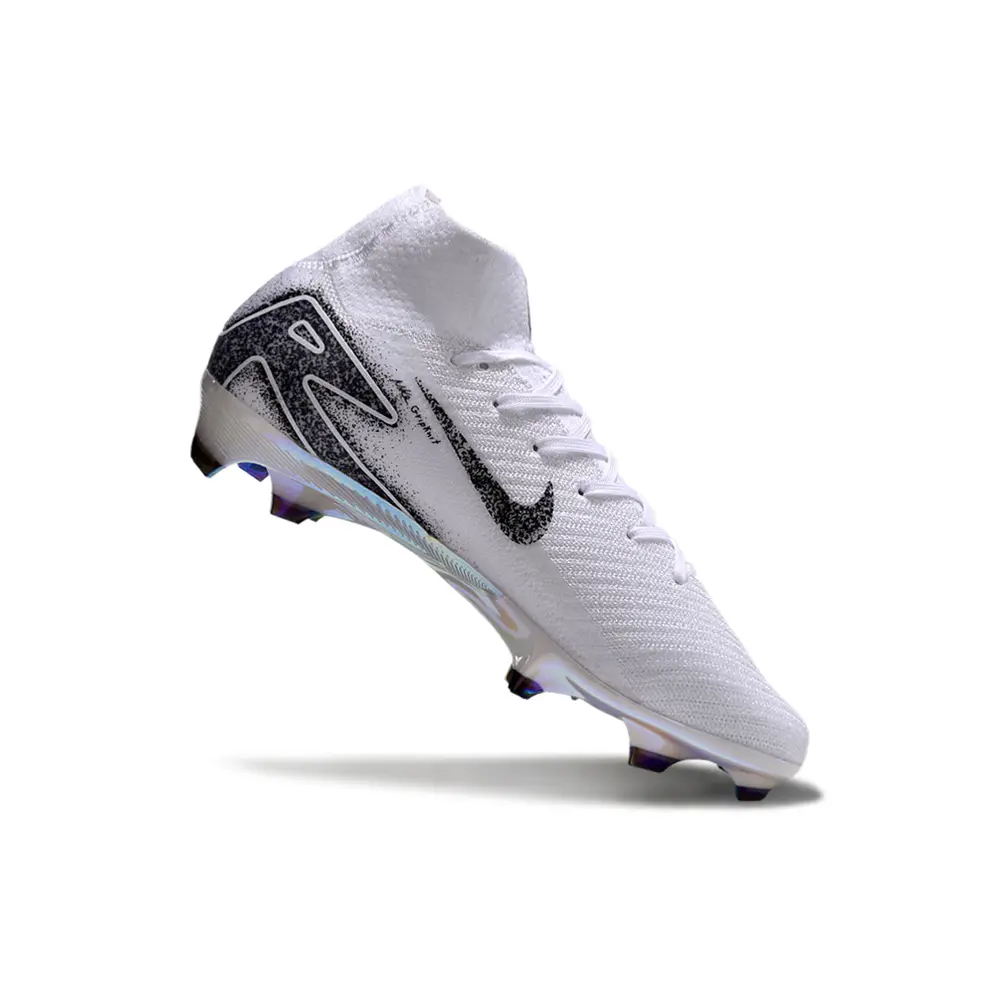 Chuteira Campo Nike Air Zoom Mercurial Superfly 10 Elite FG Branco e Preto