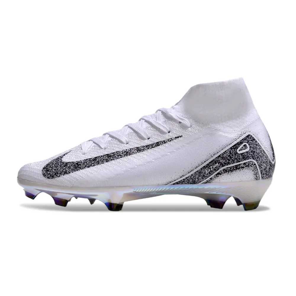 Chuteira Campo Nike Air Zoom Mercurial Superfly 10 Elite FG Branco e Preto