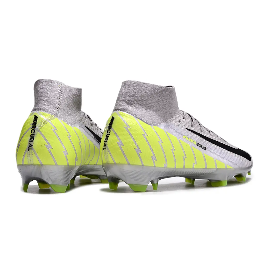Chuteira Campo Nike Air Zoom Mercurial Superfly 10 Elite FG Prata e Verde