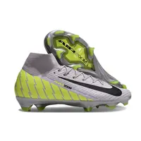 Chuteira Campo Nike Air Zoom Mercurial Superfly 10 Elite FG Prata e Verde - imagem 6