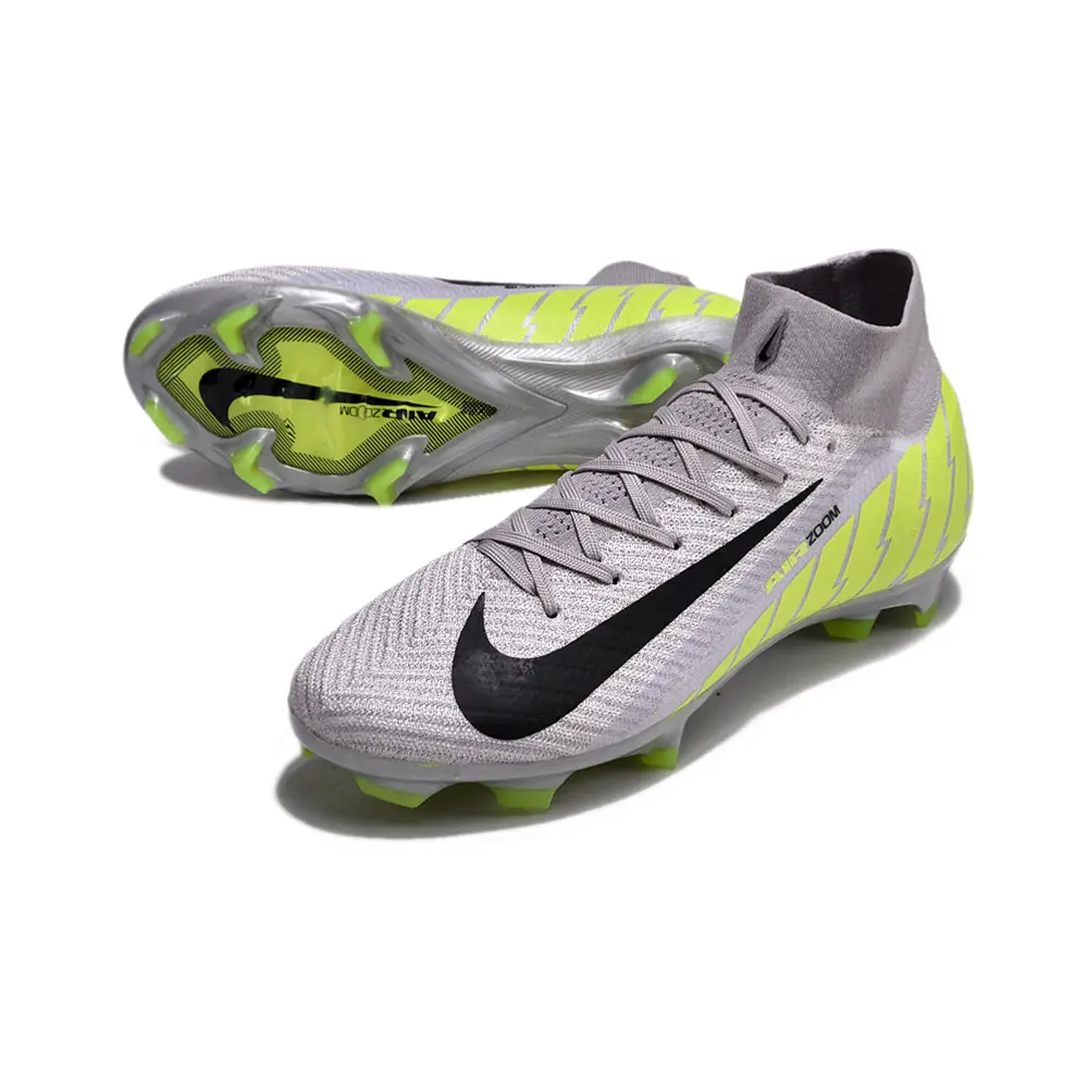 Chuteira Campo Nike Air Zoom Mercurial Superfly 10 Elite FG Prata e Verde
