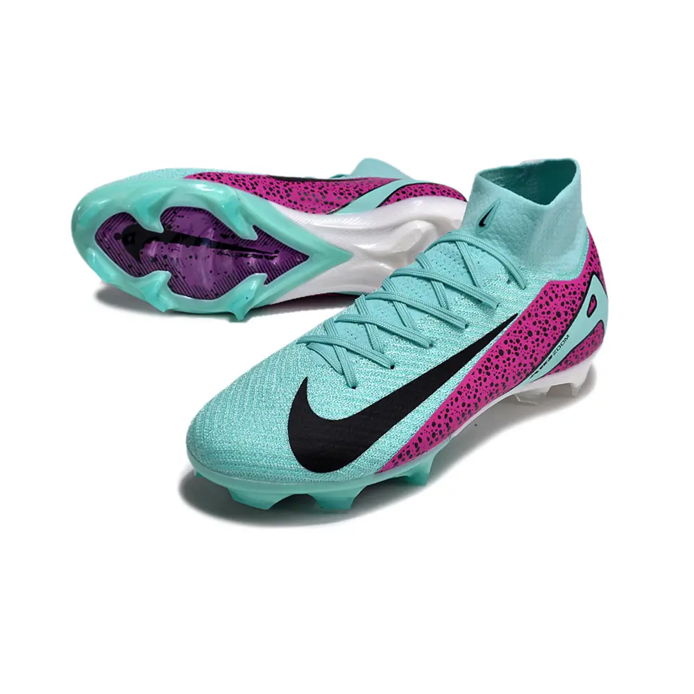 Chuteira Campo Nike Air Zoom Mercurial Superfly 10 Elite FG Azul e Rosa