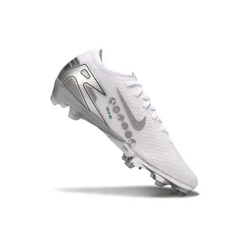 Chuteira Campo Nike Air Zoom Mercurial Vapor 16 Elite FG Branco e Prata