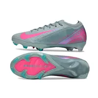 Chuteira Campo Nike Air Zoom Mercurial Vapor 16 Elite FG Rosa e Verde - imagem 7