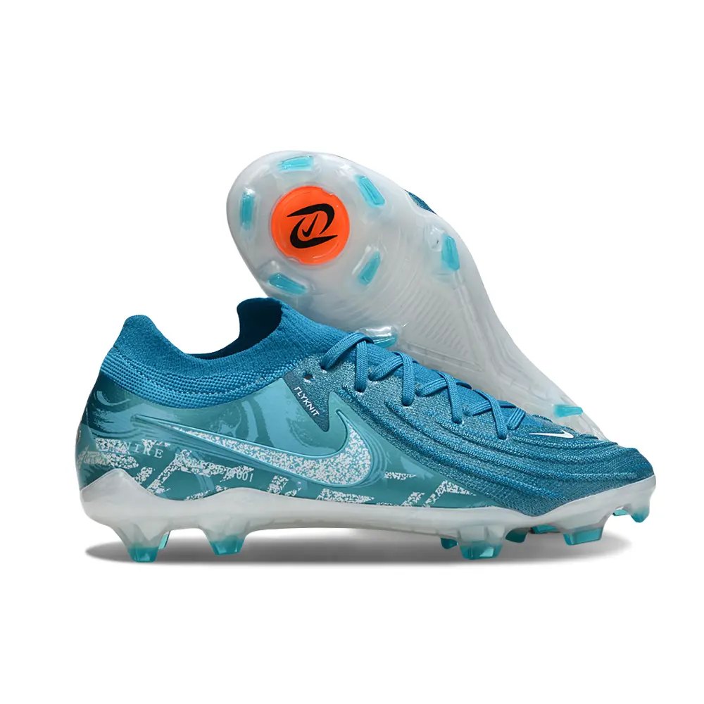 Chuteira Campo Nike Phantom GX 2 Elite FG Branco, Azul e Rosa