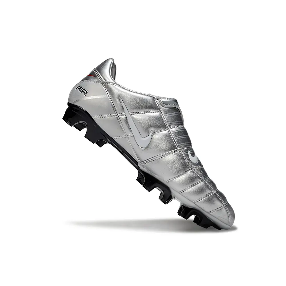 Chuteira Campo Nike Total 90 FG Prata, Branco, Vermelho e Preto