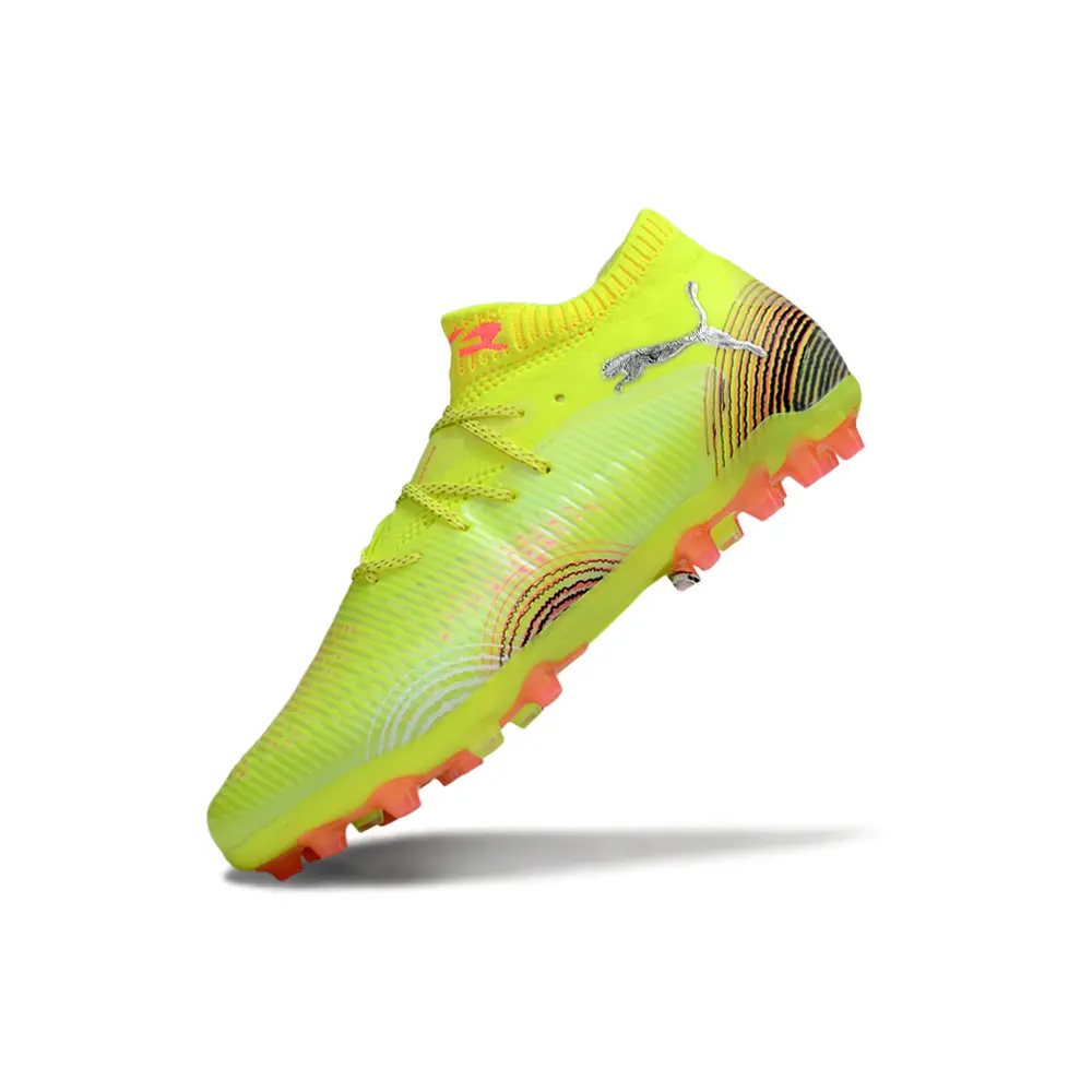 Chuteira Society Puma Future 8 MG Amarelo e Laranja