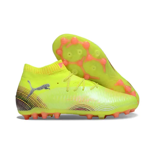 Chuteira Society Puma Future 8 MG Amarelo e Laranja