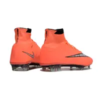 Chuteira Campo Nike Retrô Mercurial Superfly 4 FG Vermelho e Prata - imagem 5