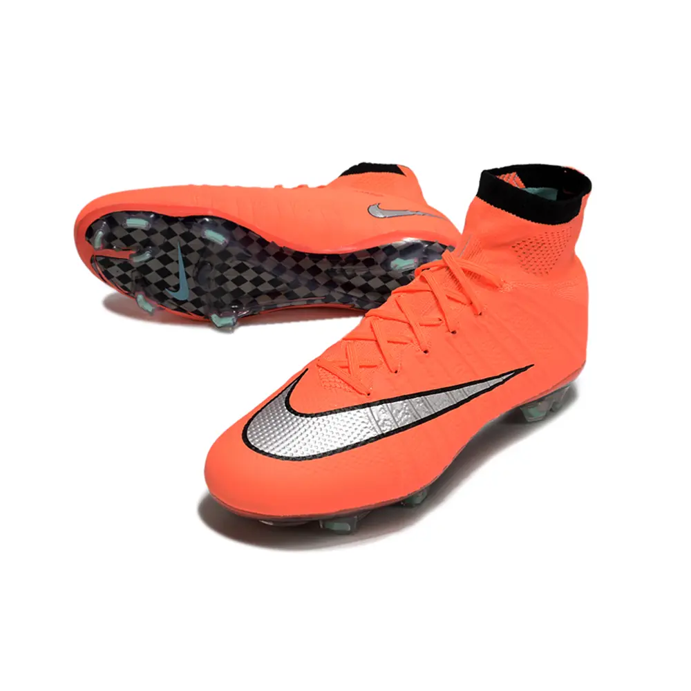 Chuteira Campo Nike Retrô Mercurial Superfly 4 FG Vermelho e Prata