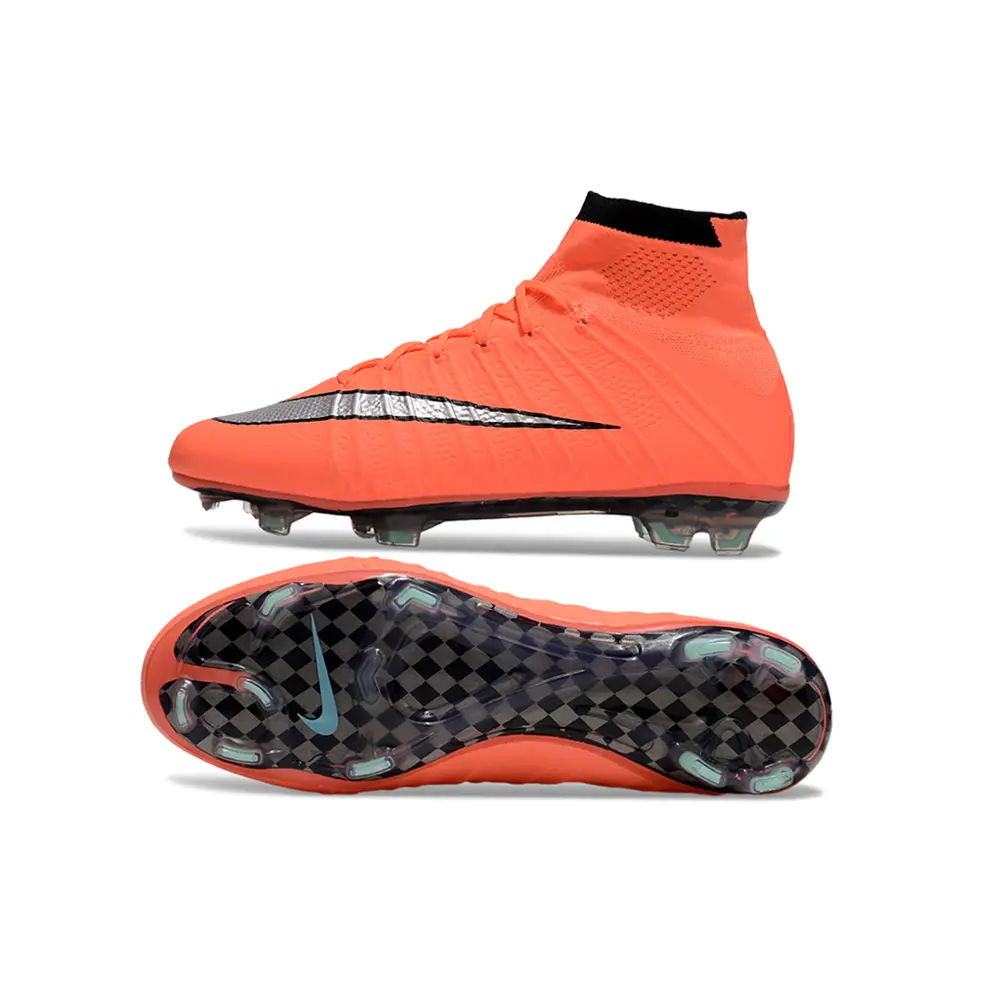 Chuteira Campo Nike Retrô Mercurial Superfly 4 FG Vermelho e Prata