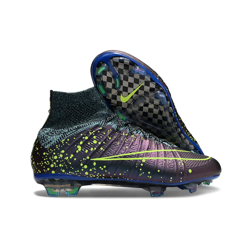 Chuteira Campo Nike Retrô Mercurial Superfly 4 FG Roxo e Verde
