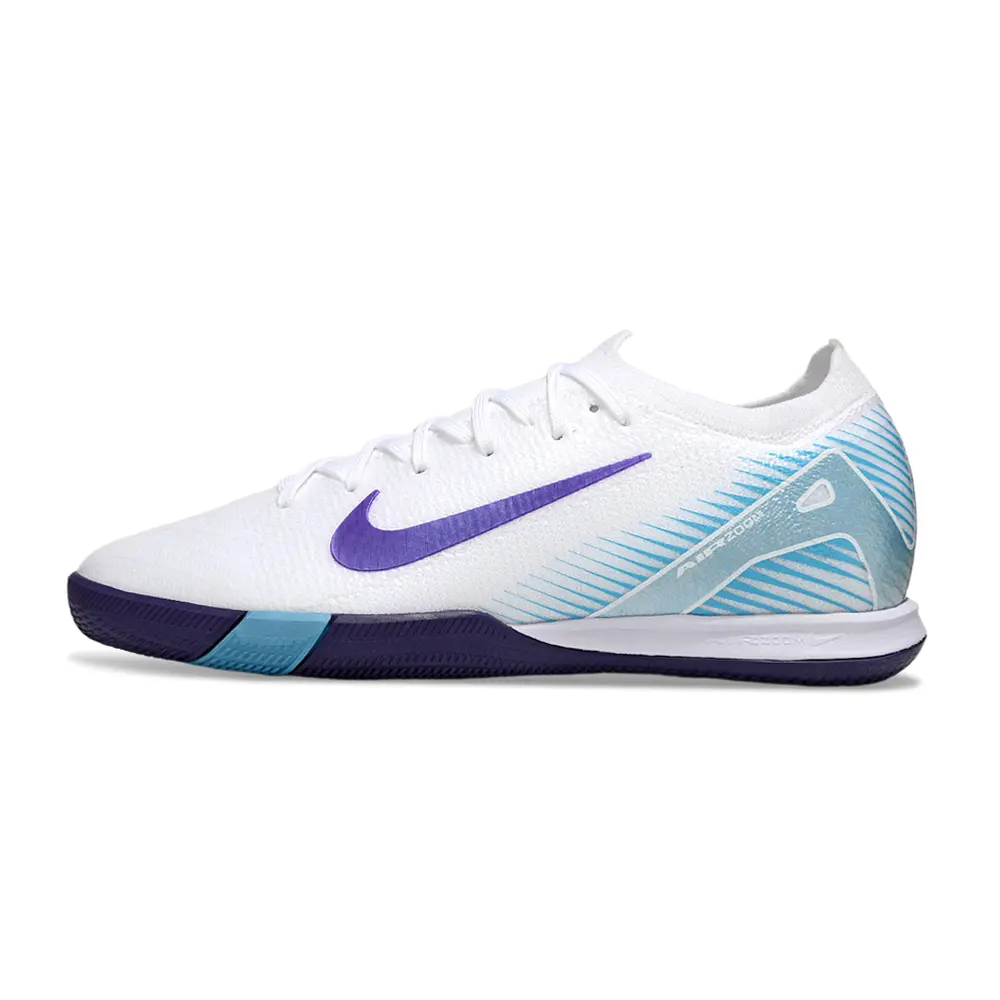 Chuteira Futsal Nike Air Zoom Mercurial Vapor 15 Elite IC Branco, Azul e Roxo