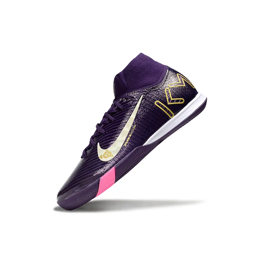 Chuteira Futsal Nike Air Zoom Mercurial Superfly 10 Elite IC Roxo, Rosa, Branco e Dourado