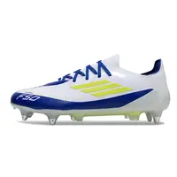 Chuteira Campo Adidas F50 Ponta de Aluminio Branco, Amarelo e Azul - imagem 1