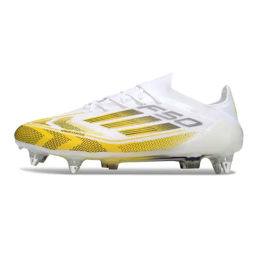 Chuteira Campo Adidas F50 Ponta de Aluminio Branco e Amarelo