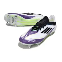 Chuteira Campo Adidas F50 Ponta de Aluminio Branco, Roxo e Preto - imagem 3