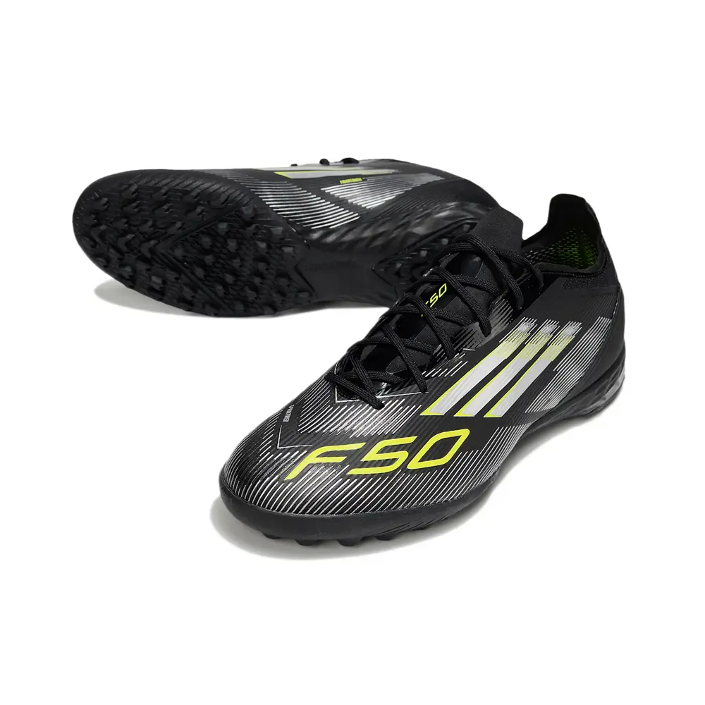 Chuteira Society Adidas F50 TF ''Electric Stealth'' Preto e Verde