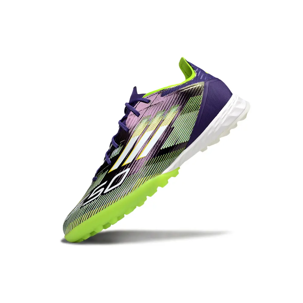 Chuteira Society Adidas F50 TF Roxa e Verde