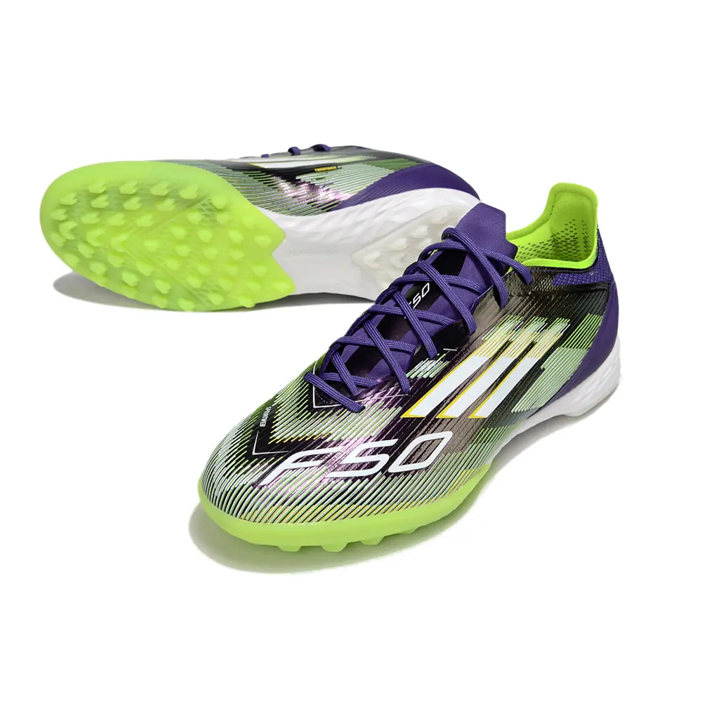 Chuteira Society Adidas F50 TF Roxa e Verde