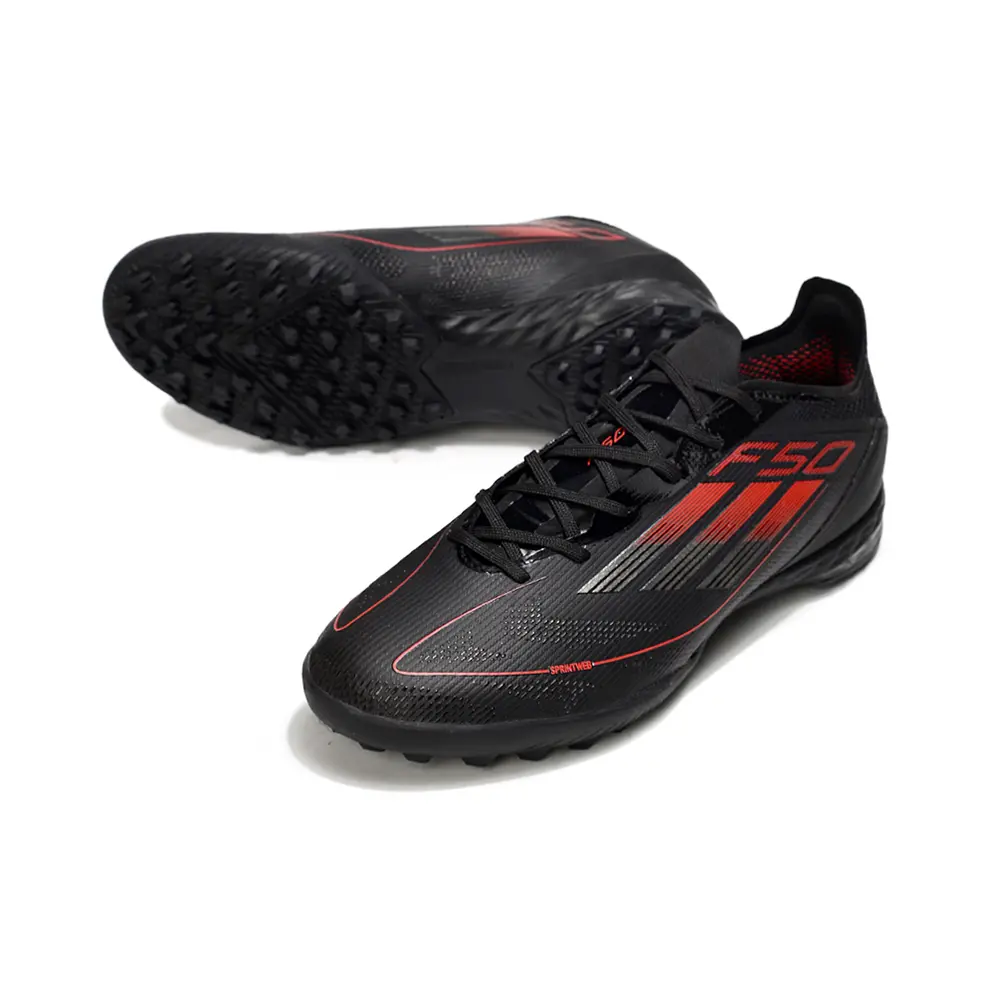 Chuteira Society Adidas F50 TF Preto e Vermelho