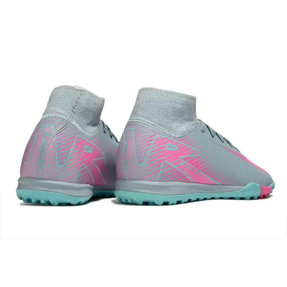 Chuteira Society Nike Air Zoom Mercurial Superfly 10 Elite FG Azul e Rosa