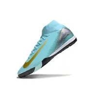 Chuteira Society Nike Air Zoom Mercurial Superfly 10 Elite FG Azul e Dourado - imagem 4