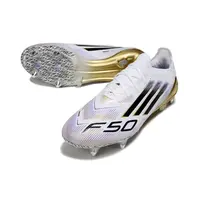 Chuteira Campo Adidas F50 Ponta de Aluminio Branco, Dourado e Roxo - imagem 6